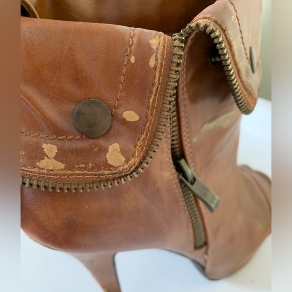 Women’s size 10, Michael Kors brown leather peep-toe heeled boots - Picture 10 of 11